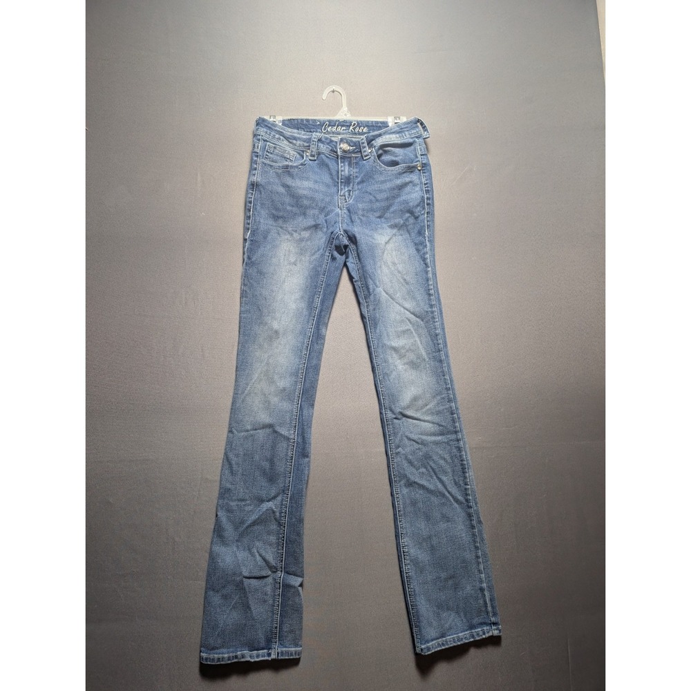 Cedar Rose Bootcut Jeans Womens 26 Blue Denim Embroidered Back Pocket Workwear